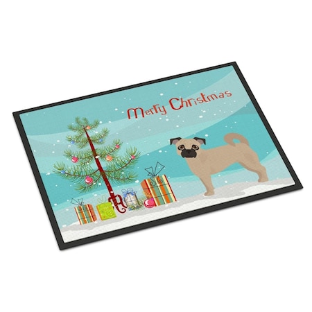 Carolines Treasures 18 x 27 in. Fawn Chug Christmas Tree Indoor or Outdoor Mat CK3821MAT